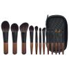 12 Pcs Mini Makeup Brush Set - Soft Fibre Hair Eyeshadow & Contour Brushes with Wooden Handle and Aluminum Ferrule(A) view 1