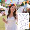 140 pcs Mermaid Face Gems - Shells Face Tattoo Stickers with Rhinestones - Ideal for Party Makeup, Cosplay & Beach Themed Events (butterfly-purple) view 2