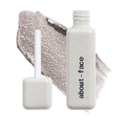 aboutface Fractal Glitter Eye Paint Refract  Smudge-Proof, Long-Lasting Liquid Eyeshadow  Intense Sparkle with Mousse Texture  Vegan, Cruelty-Free  0.13oz (Soft Silver)