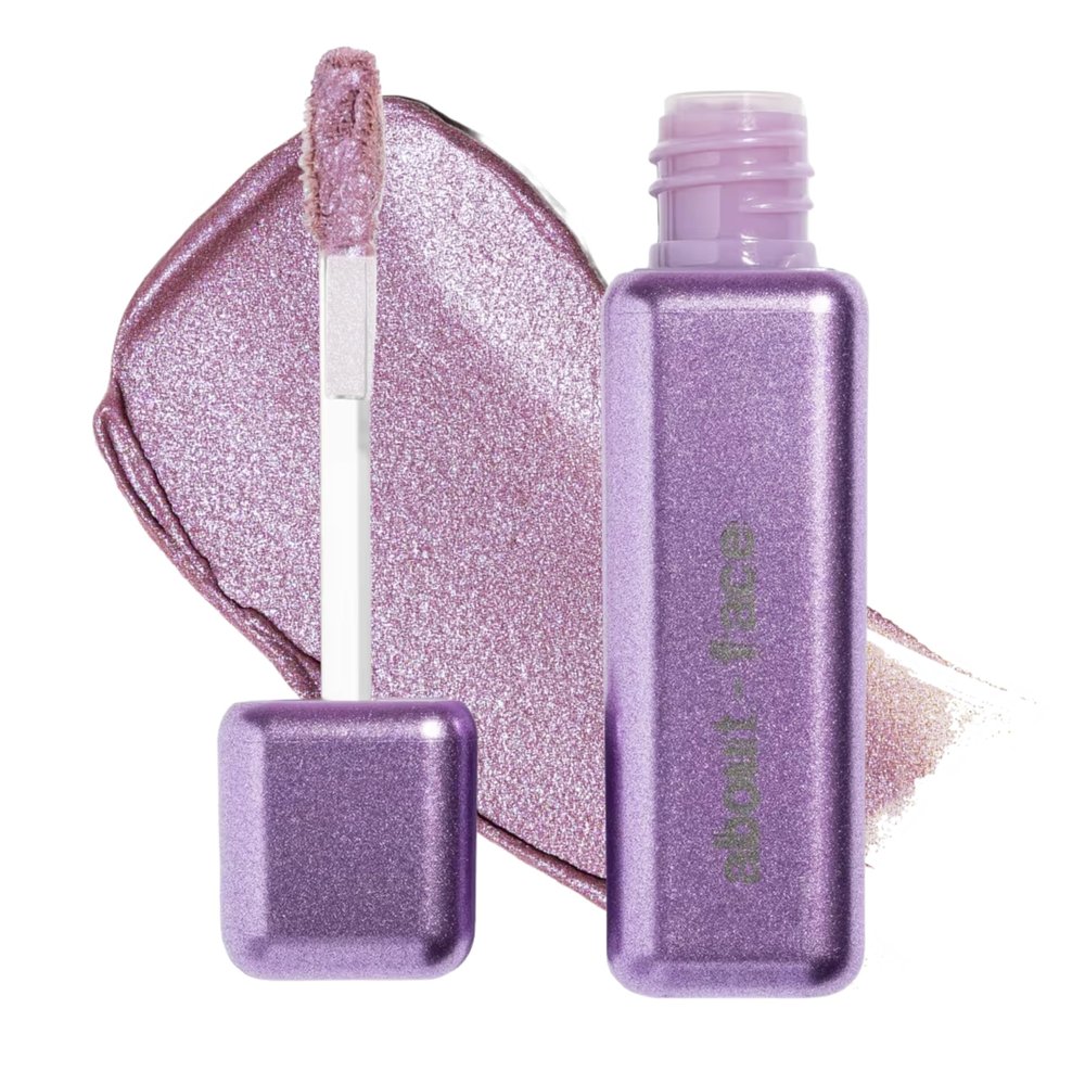 aboutface Fractal Glitter Eye Paint Take A Trip Smudge-Proof, Long-Lasting Liquid Eyeshadow  Intense Sparkle with Mousse Texture  Vegan, Cruelty-Free  0.13 oz (Lavender)