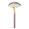 2 Pcs Large Fan Makeup Brushes Set - Facial Powder, Blusher & Concealer Cosmetic Brushes with Wood Handle and Synthetic Hair(Champagne) view 1