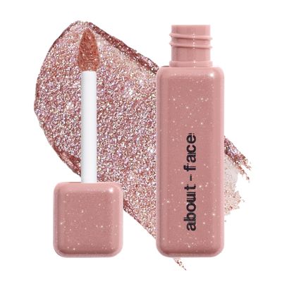 aboutface Fractal Glitter Eye Paint Smolder  Smudge-Proof, Long-Lasting Liquid Eyeshadow  Intense Sparkle with Mousse Texture  Vegan, Cruelty-Free  0.13oz (Shimmering Mauve)