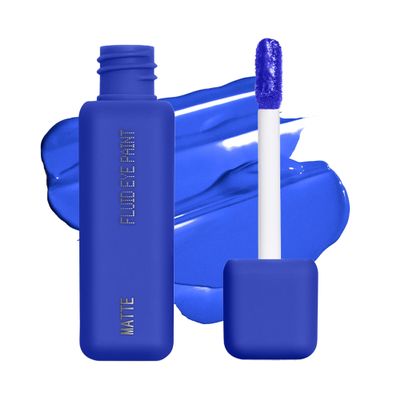 about-face Matte Fluid Eye Paint No Queens Blues High-Pigment Liquid Eyeshadow, Long-Lasting, No-Budge Matte Finish, Vegan & Cruelty-Free (Primary Blue)
