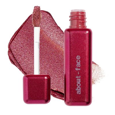 aboutface Fractal Glitter Eye Paint Cherie  Smudge-Proof, Long-Lasting Liquid Eyeshadow  Intense Sparkle with Mousse Texture  Vegan, Cruelty-Free  0.13 oz (Hot Pink Red)