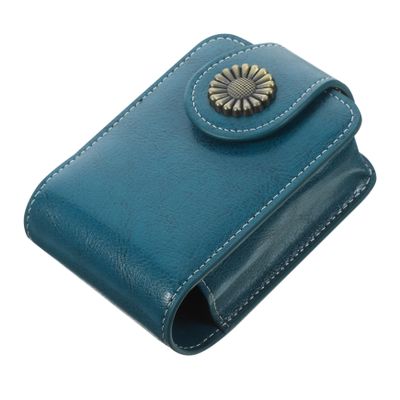 DEARMAMY Small PU Leather Lipstick Carrying Case with Built-In Mirror for Travel Portable Makeup Pouch for Women Random Color