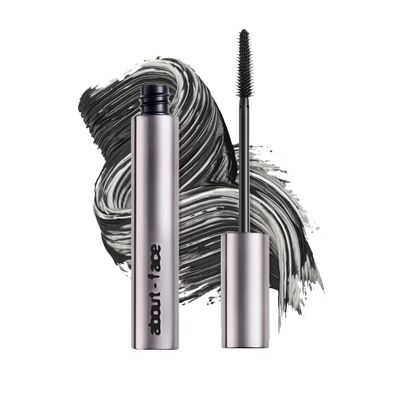 about-face Volumizing Mascara  Jet Black | Clean, Vegan, Cruelty-Free | Amplifies, Lengthens & Lifts Lashes | Smudge-Proof, Flake-Free Formula | 0.43 oz