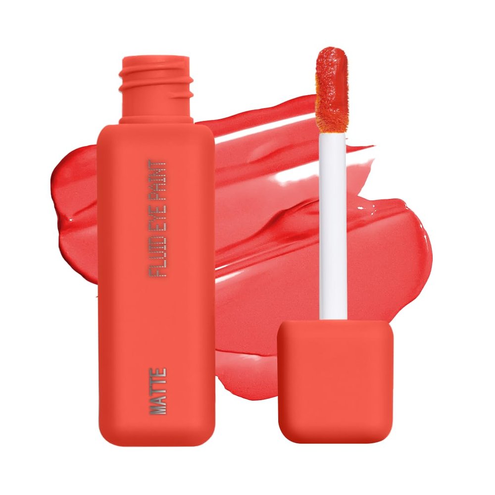 aboutface Matte Fluid Eye Paint Marigold High-Pigment Liquid Eyeshadow, Long-Lasting, No-Budge Matte Finish, Vegan & Cruelty-Free (Bright Coral)