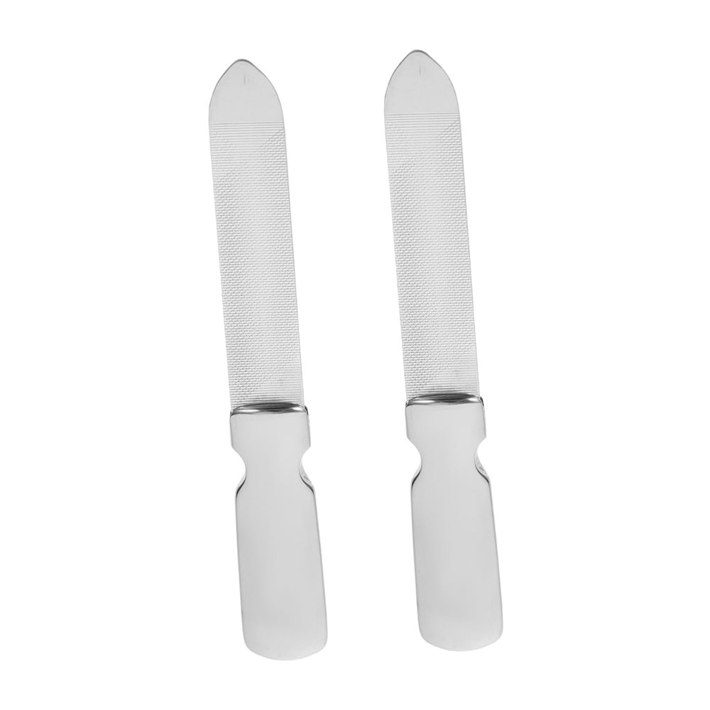 ARTSEWPLY 2Pcs Stainless Steel Nail Shaping Files Multi Function Manicure Tools for Professional Use Portable Nail Art Files Chic Design for Women