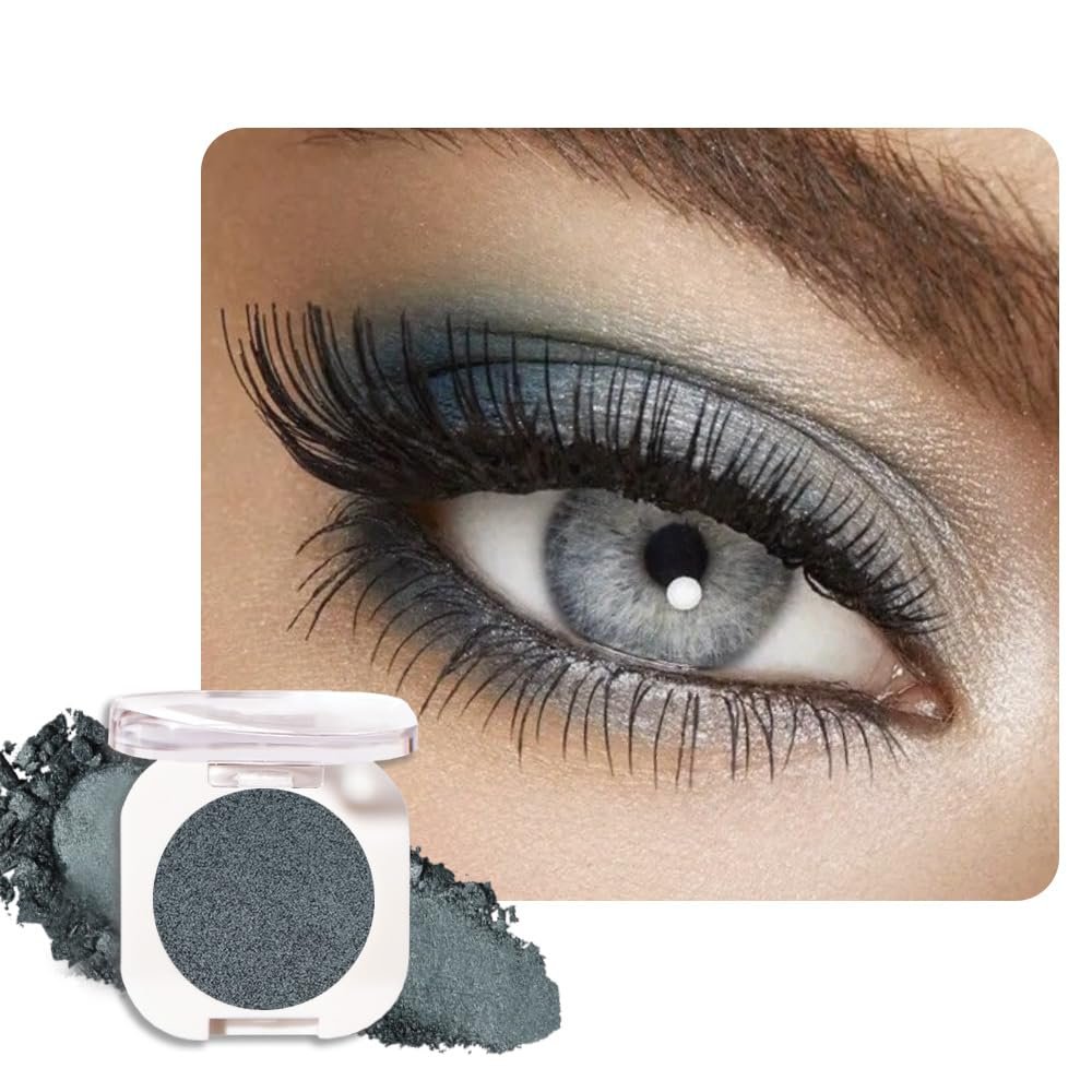 HHLTOH Light Teal Green Single Shimmer Eyeshadow Makeup, Neutral Powde Eye Shadow for Women, Teal Green Glitter Singles Eyeshadow Palette Pigmented Waterproof, sombras para ojos, Girls Christmas Gifts