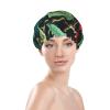 Summer Cute Cherry Shower Cap for Women Double Layer Waterproof Reusable Shower Caps Adjustable Elastic Band Quick Drying Bath Hair Hat Protector with PEVA Lined for Spa Salon Bathing Hats view 3