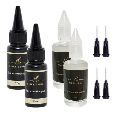 Hair Extension Remover (Two Glue&Two Remover),Professional Set for Quick Application and Easy Removal, for Home and Salon Hairstylist Uses