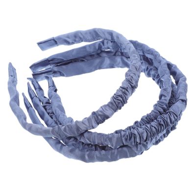 NOLITOY 5pcs Ruched Satin Headband for Women Elegant Non-slip Blue Hair Hoops for Face Washing and Outings Fashionable Headwear for Halloween and Christmas