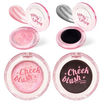 2 Pcs Gradient Blush for Cheeks - cream blush, Luxuriously Creamy & Blendable Color,Long-Lasting & Buildable Cheek Makeup in Crystal Clear Case for Natural Flush