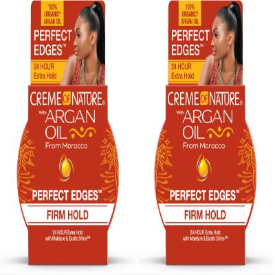 Creme of Nature with Argan Oil from Morocco Perfect Edges, 24 Hour Extra Hold with Moisture & Exotic Shine, 2.25 Ounce (Pack of 2)