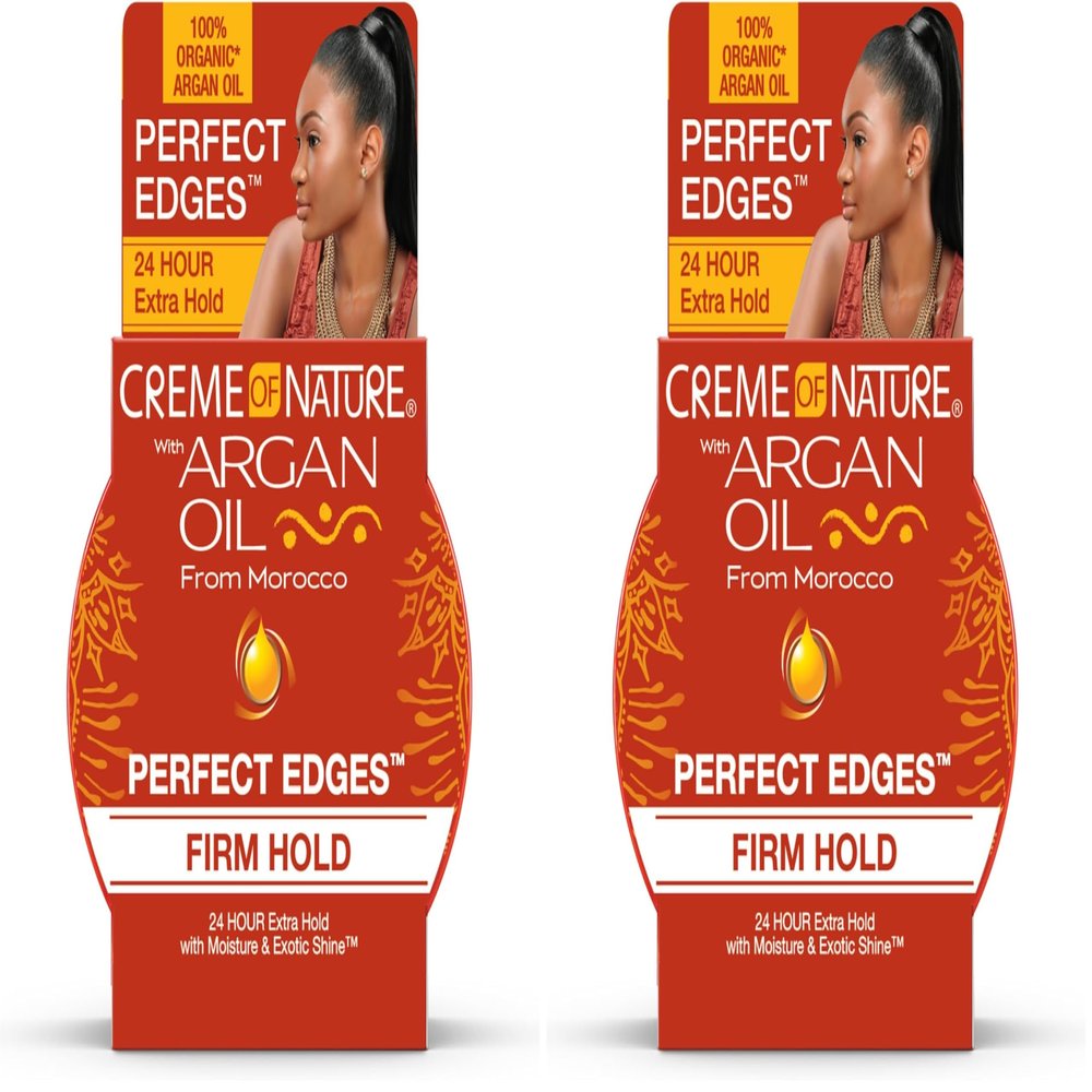Creme of Nature with Argan Oil from Morocco Perfect Edges, 24 Hour Extra Hold with Moisture & Exotic Shine, 2.25 Ounce (Pack of 2)