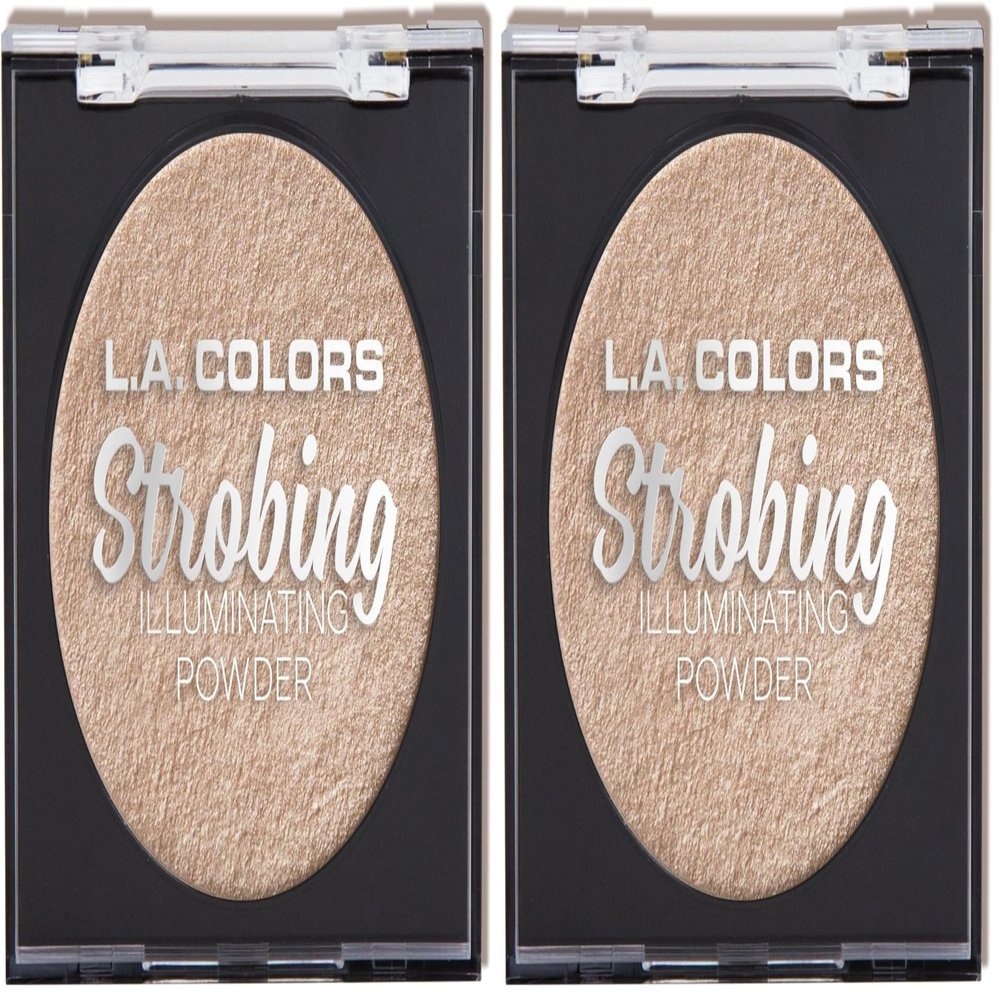 L.A. COLORS Strobing Powder, Champagne CSP256 (Pack of 2)