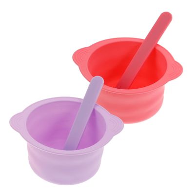4pcs Silicone Wax Pot Liner Foldable Non Stick Wax Bowl for Hair Removal Pink Purple