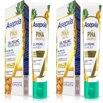 Asepxia Face Peel, Facial Exfoliator Peeling Jelly with Natural Pineapple Enzyme, Non-Abrasive Gentle, Hydrating, Cleansing & Exfoliating Gel-Based Skin Care, 2.5 ounce (Pack of 2)