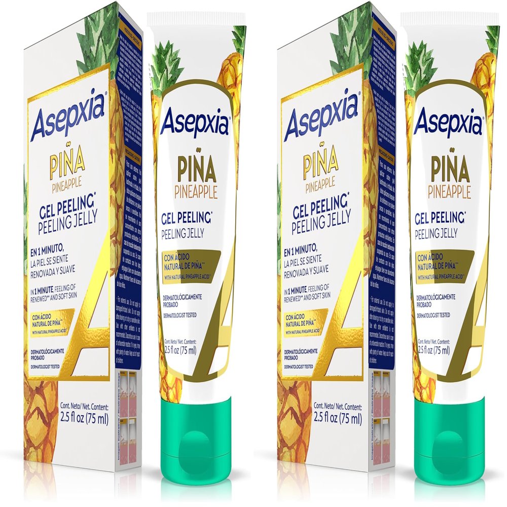 Asepxia Face Peel, Facial Exfoliator Peeling Jelly with Natural Pineapple Enzyme, Non-Abrasive Gentle, Hydrating, Cleansing & Exfoliating Gel-Based Skin Care, 2.5 ounce (Pack of 2)