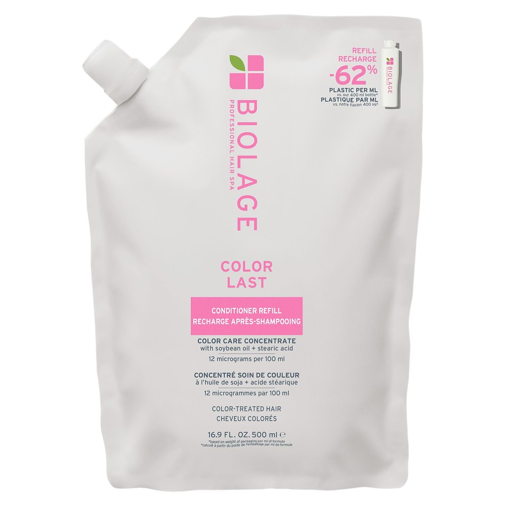 Biolage Color Last Conditioner Refill - Protects & Preserves Color Treated Hair, Hydrates & Repairs Damaged Hair, Adds Shine, Vegan, Paraben-Free, 16.9 Fl Oz