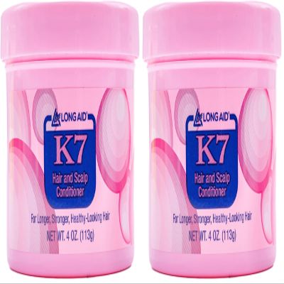 Ampro Long-Aid K7 Hair and Scalp Conditioner - Rich with Natural Emollients - Provides Stronger Hair and Scalp for All Hair Textures - Protects Against Humidity and Nature - 4 oz (Pack of 2)