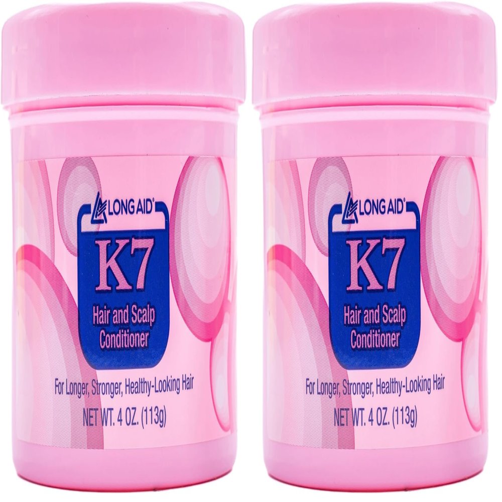 Ampro Long-Aid K7 Hair and Scalp Conditioner - Rich with Natural Emollients - Provides Stronger Hair and Scalp for All Hair Textures - Protects Against Humidity and Nature - 4 oz (Pack of 2)