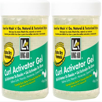 Ampro Long-Aid Activator Gel - Enriched with Aloe Vera, Protein, and Vitamin B Complex - Brings Essential Moisture to Strands - Defines Your Natural Curls - Extra Dry - 15 oz (Pack of 2)