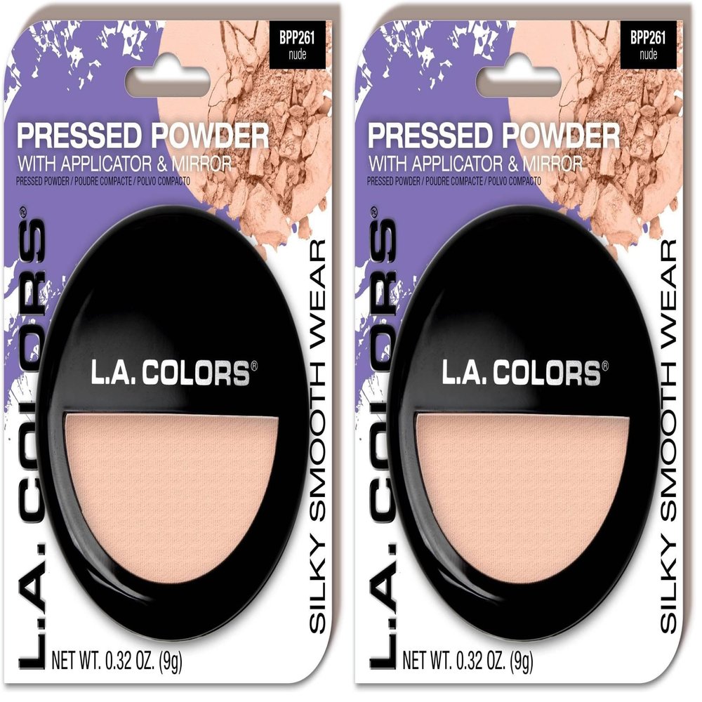 L.A. COLORS Pressed Powder (carded), Nude CBPP261A (Pack of 2)