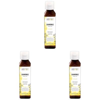 Aura Cacia Body Oil, Tranquil Chamomile, 4 Fluid Ounce (Pack of 3)