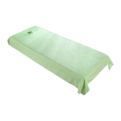 predolo Salon Bed Sheet with Face Opening, Reusable Cover for Massage Tables, Light Green