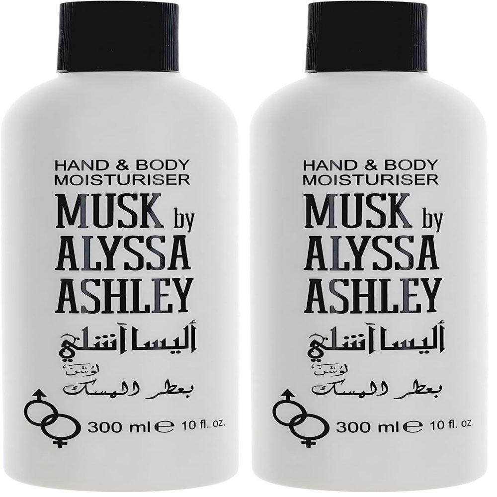 ALYSSA ASHLEY Musk Hand and Body Moisturizer - Lotion for Women - Body Cream for Smooth, Moisturized Skin - Citrus and Sicilian Bergamot - 10 oz (Pack of 2)