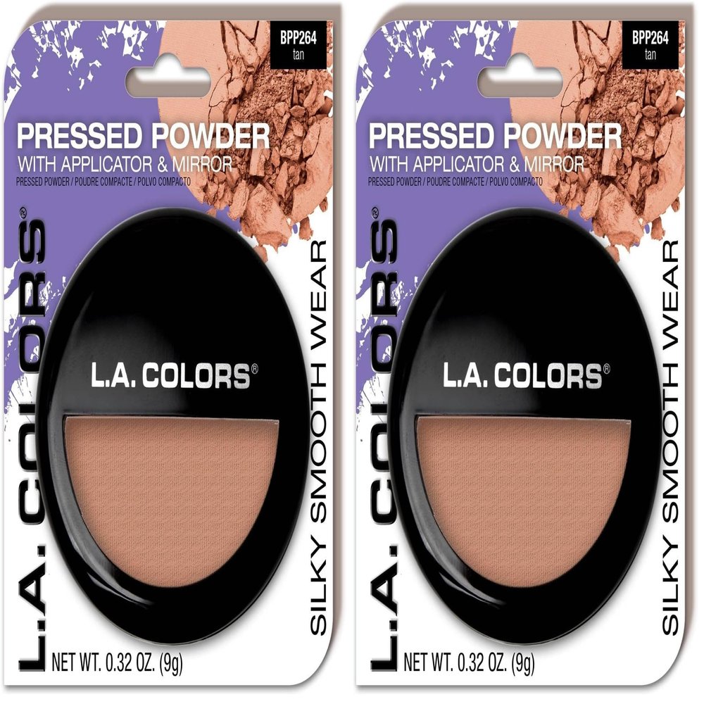 L.A. COLORS Pressed Powder (carded), Tan CBPP264A (Pack of 2)