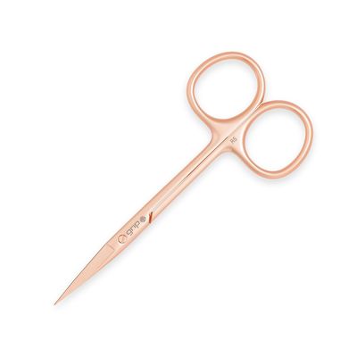 Grip Scissor Precision Rose Gold R5  Stainless Steel Beauty Scissors for Eyebrows, Facial Hair & Nail Trimming  Fine Tip with Non-Slip Rose Gold Finish for Detail Work
