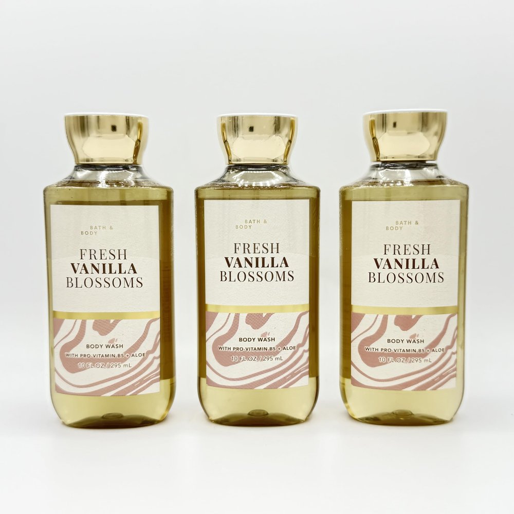 Fresh Vanilla Blossoms 3-Piece Bath & Body Bundle | Set of Three 10-Ounce Shower Gel Bottles