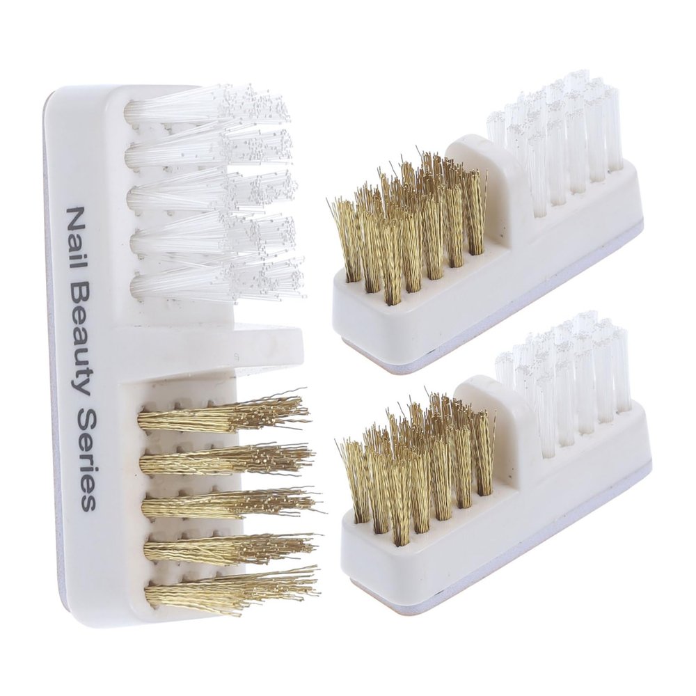 ARTSEWPLY 3PCS Copper Wire Nail Drill Bit Brush Cleaner Set Professional Nail Cleaning Tools for and for Dust Removal and Maintenance