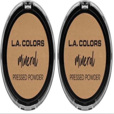 L.A. COLORS Mineral Pressed Powder, Warm Caramel CMP378 (Pack of 2)