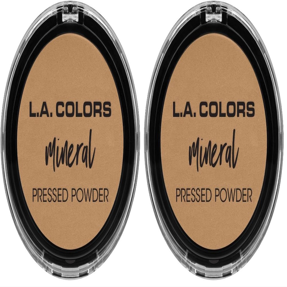 L.A. COLORS Mineral Pressed Powder, Warm Caramel CMP378 (Pack of 2)