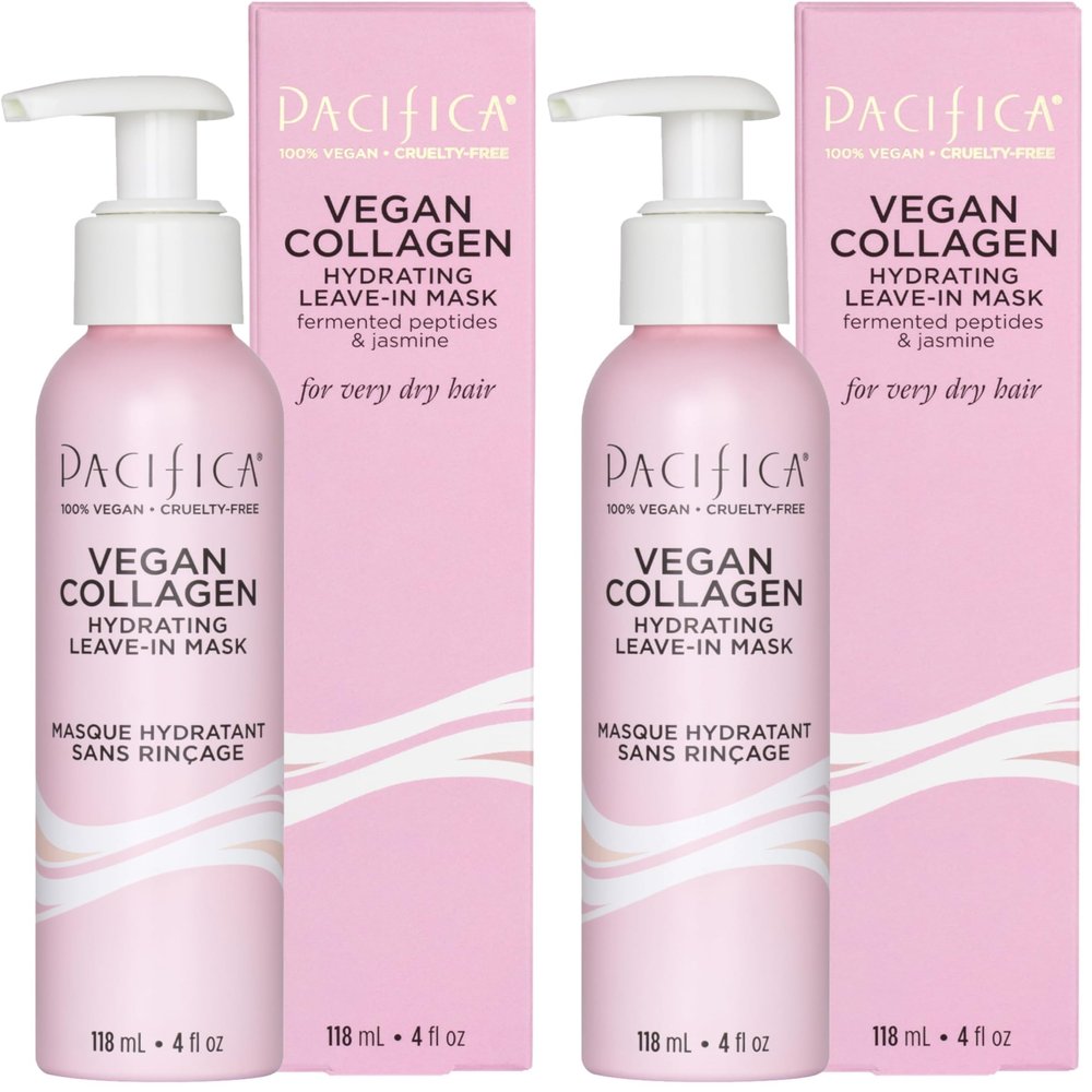 Pacifica Vegan Collagen Leave-In Repair Hair Mask  Leave-In Conditioner Treatment for Dry Damaged Hair, Hydrating Hair Repair Mask to Strengthen, Reduce Breakage & Split Ends Vegan & Cruelty-Free 4oz