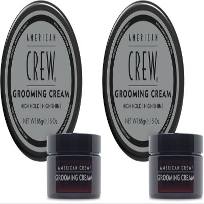AMERICAN CREW Men's Grooming Cream, Like Hair Gel with High Hold & High Shine, 3 oz (Pack of 2)