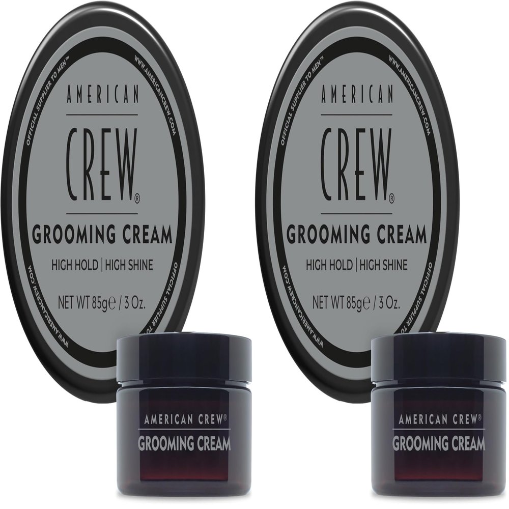 AMERICAN CREW Men's Grooming Cream, Like Hair Gel with High Hold & High Shine, 3 oz (Pack of 2)