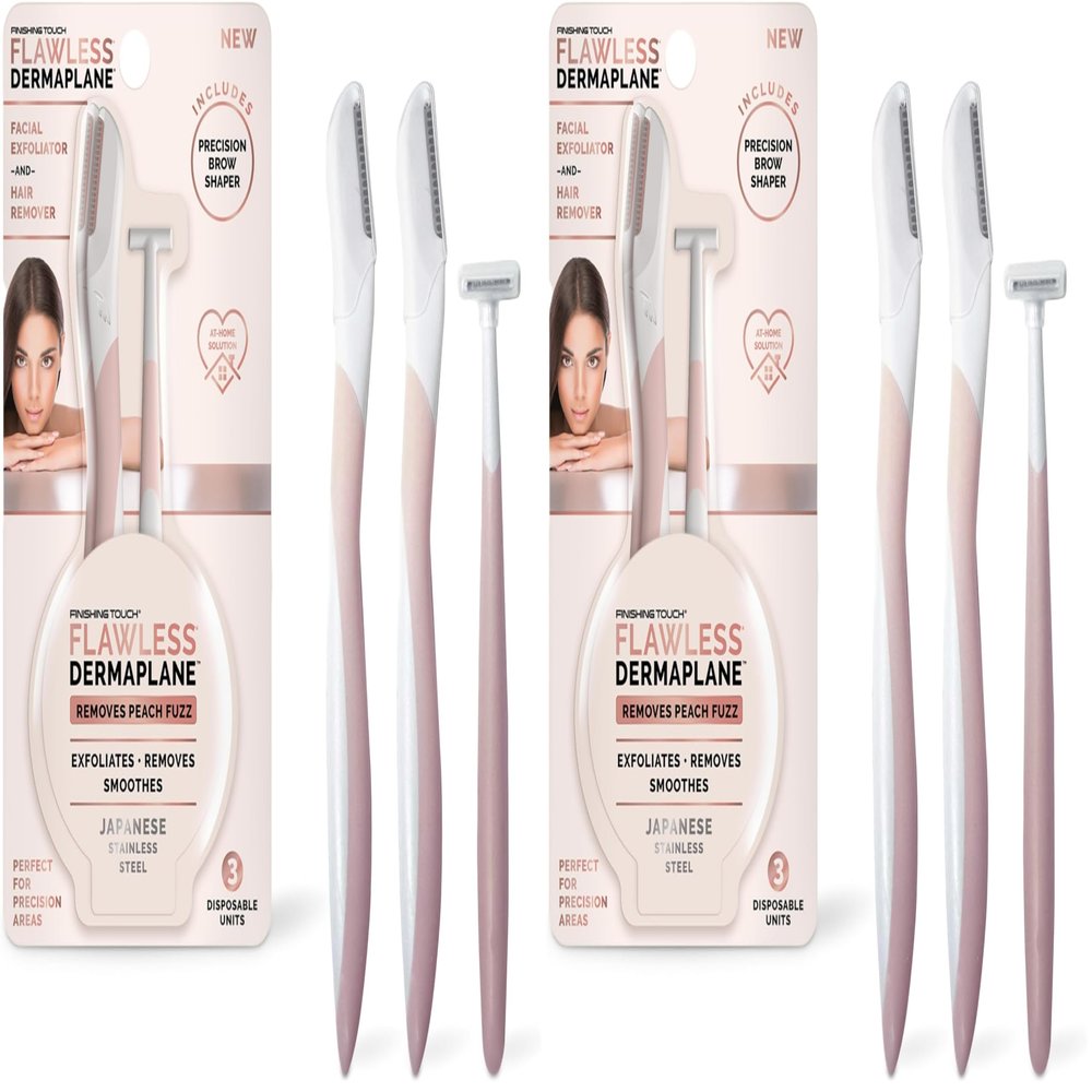 Finishing Touch Flawless DermaPlane Travel Pack Facial Exfoliator & Hair Remover (Pack of 2)