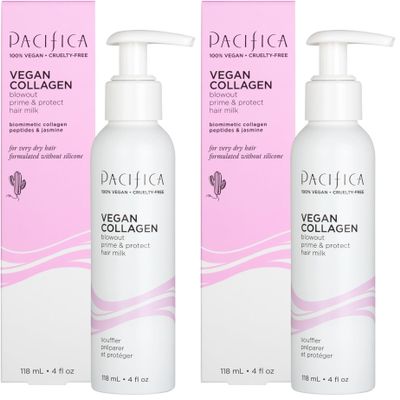 Pacifica Heat Protection Spray for Hair - Vegan Collagen Blowout Prime & Thermal Protection Hair Milk - Blow Dry Spray - for Curly, Wavy & Straight Hair - Vegan & Cruelty-Free Dermatologist Tested