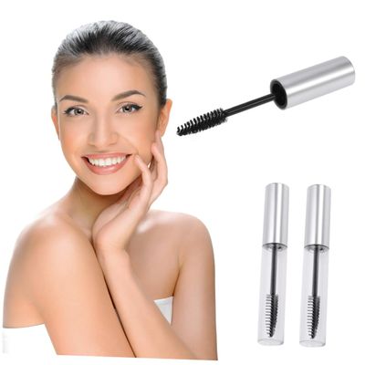 8PCS Eyelash Cream Bottle with Eyelash Wand Funnels Pipets Black Silver Mascara Tube Container for DIY Makeup Travel Friendly Lightweight Compact