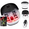 Collapsible Foot Spa Bath Massager with Heat Bubbles and Vibration Massage and Jets, 16oz Tea Tree Oil Foot Soak Epsom Salt, WHALSTAR Foot Bath Bucket With Red Light & Remote view 1