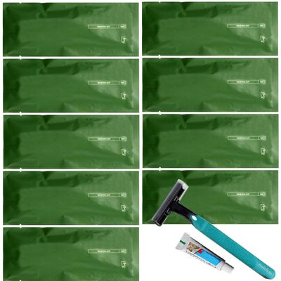 10Pack Luxury Individually Wrapped Travel Disposable Manual Razors Kit With Shave Cream; Multifunction SPA Sauna Body Razor; Portable Hygienic Shaving Razor for Hotel,Travel, Daily Use