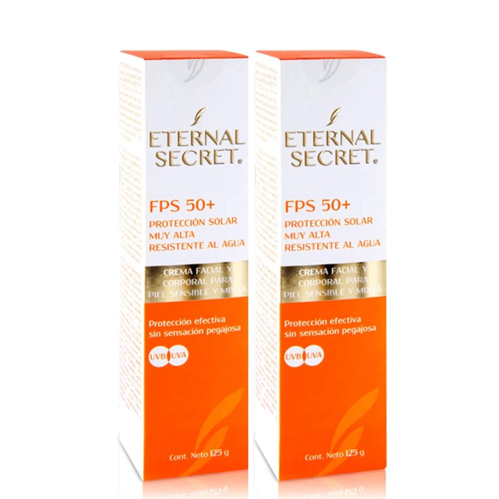 Generic: Bloqueador FPS 50+ 125 gr Facial y Corporal Eternal Secret 2pcs