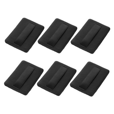 Beavorty 6pcs Ultra-Thin PU Leather Soft Crystal Velvet Loose Powder Applicators for Face Makeup Reusable for Pressed and Loose Powder for Professional Makeup Artists