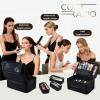 Costravio Makeup Bag Organizer Large Makeup Case Backpack Professional 2 Layers Cosmetic Storage Organizer Brush Slot with 3 Clear Set Bags for Makeup Artists with Shoulder Strap Adjustable Dividers view 3