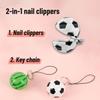 3 Pcs Soccer Basketball Nail Clippers Stainless Steel Mini Nail Clippers Toenail Clippers with Keychains view 4