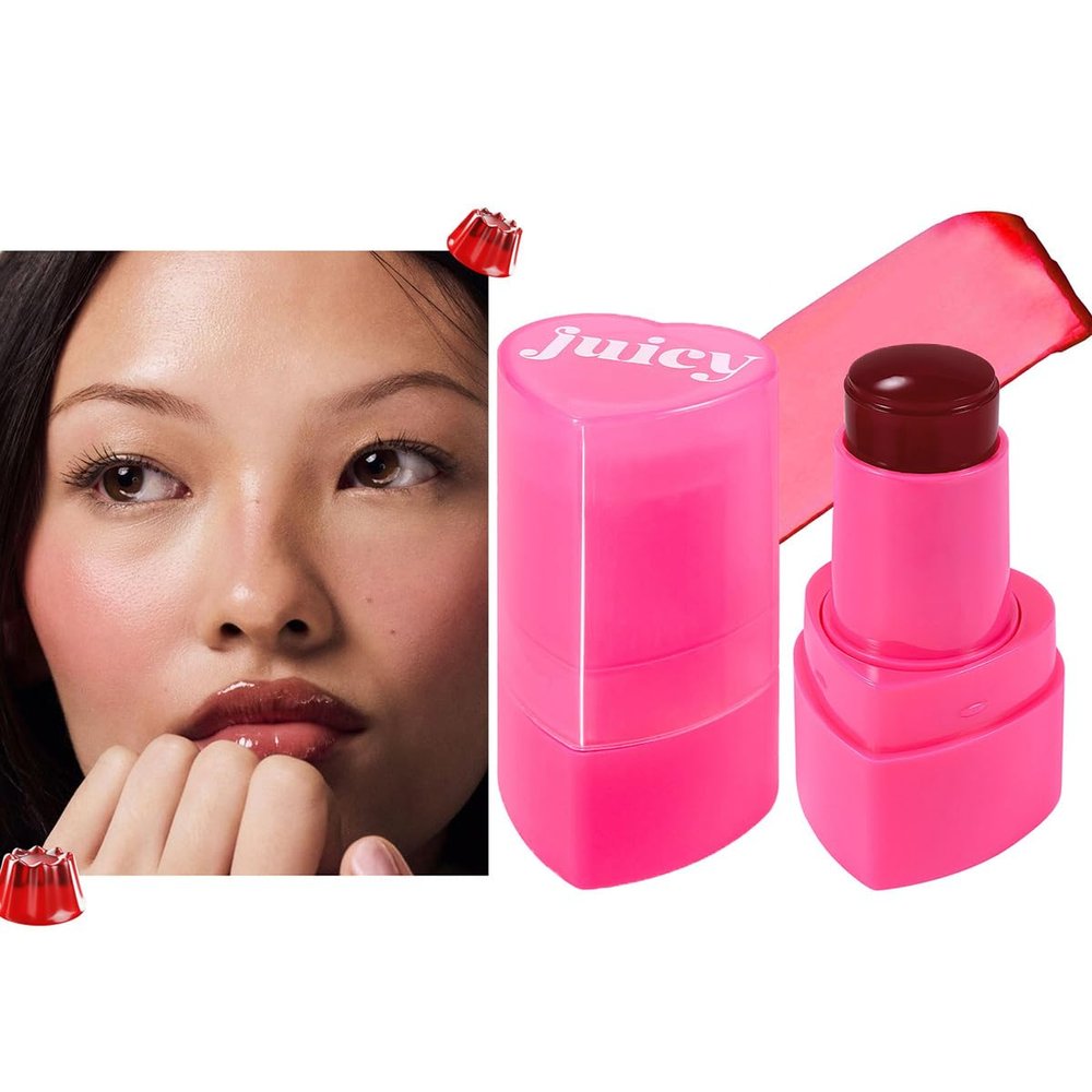 Multi-Use Water Jelly Tint Stick Sheer Lip & Cheek Stain Finish, 3-In-1 Cheek Blush & Eyeshadow & Lip Tinted Long-Lasting Moisture - 1,000+ Swipes Per Stick (# 07, 0.32oz)